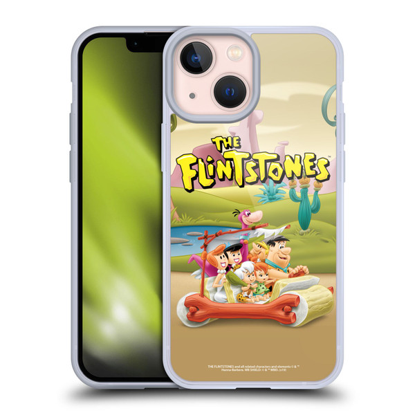 The Flintstones Characters Stone Car Soft Gel Case for Apple iPhone 13 Mini