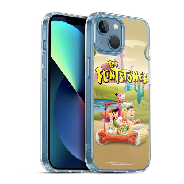 The Flintstones Characters Stone Car Soft Gel Case for Apple iPhone 13 Mini & MagSafe