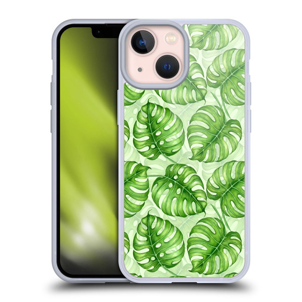 Katerina Kirilova Fruits & Foliage Patterns Monstera Soft Gel Case for Apple iPhone 13 Mini
