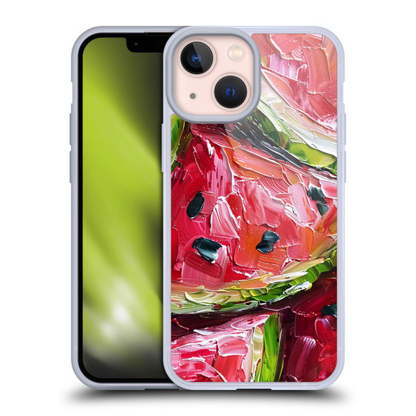 Haroulita Fruit Pattern Watermelon Soft Gel Case for Apple iPhone 13 Mini