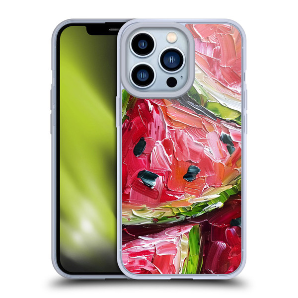 Haroulita Fruit Pattern Watermelon Soft Gel Case for Apple iPhone 13 Pro