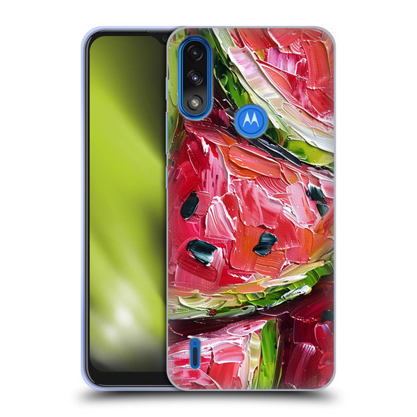 Haroulita Fruit Pattern Watermelon Soft Gel Case for Motorola Moto E7 Power / Moto E7i Power