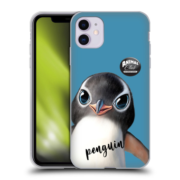 Animal Club International Faces Penguin Soft Gel Case for Apple iPhone 11