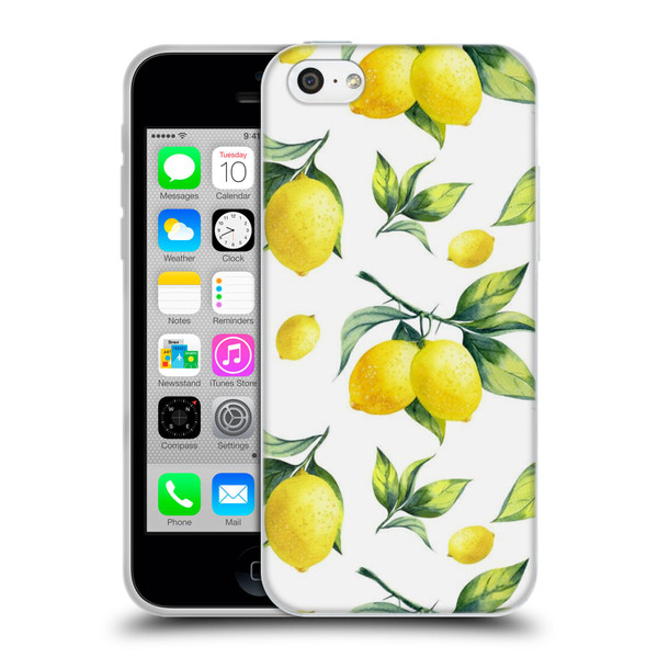 Haroulita Fruits White Lemons Soft Gel Case for Apple iPhone 5c