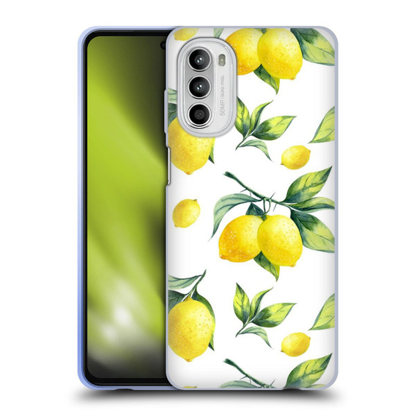 Haroulita Fruits White Lemons Soft Gel Case for Motorola Moto G52