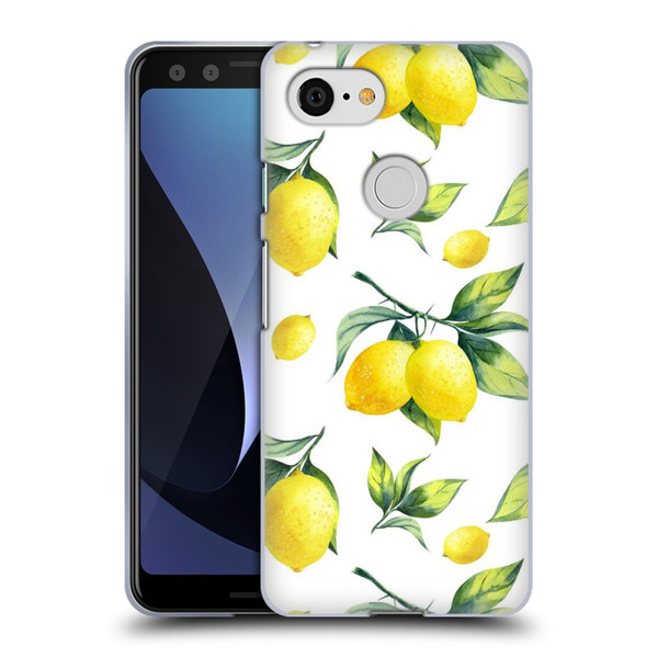 Haroulita Fruits White Lemons Soft Gel Case for Google Pixel 3