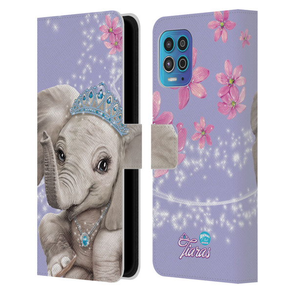 Animal Club International Royal Faces Elephant Leather Book Wallet Case Cover For Motorola Moto G100