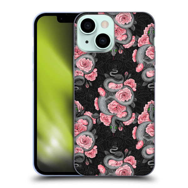 Katerina Kirilova Graphics Snakes And Roses Soft Gel Case for Apple iPhone 13 Mini