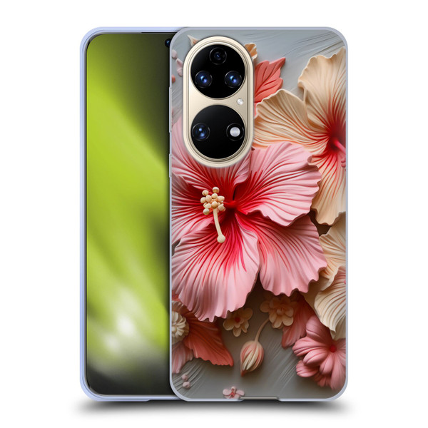 Haroulita Leaves And Flowers Hibiscus Soft Gel Case for Huawei P50