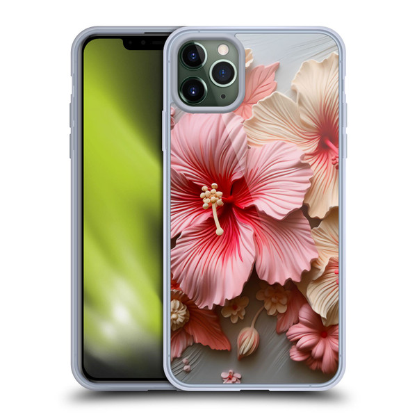 Haroulita Leaves And Flowers Hibiscus Soft Gel Case for Apple iPhone 11 Pro Max