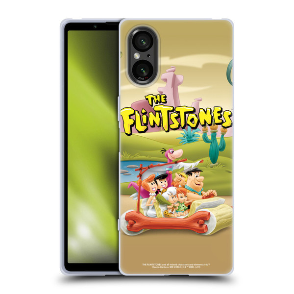 The Flintstones Characters Stone Car Soft Gel Case for Sony Xperia 5 V 5G