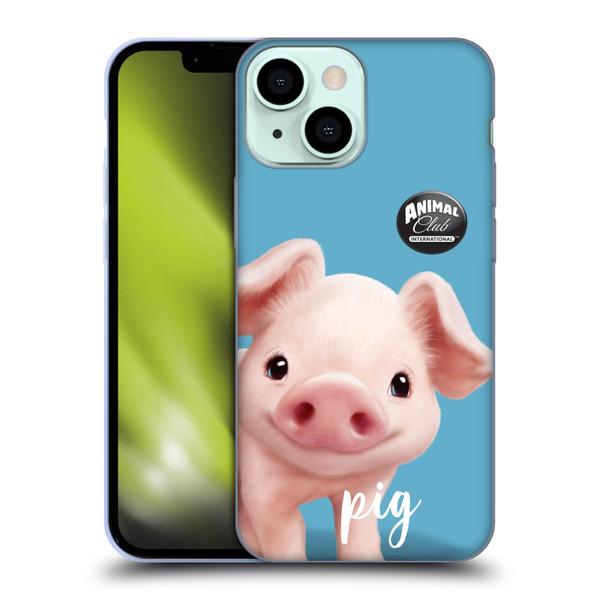 Animal Club International Faces Pig Soft Gel Case for Apple iPhone 13 Mini