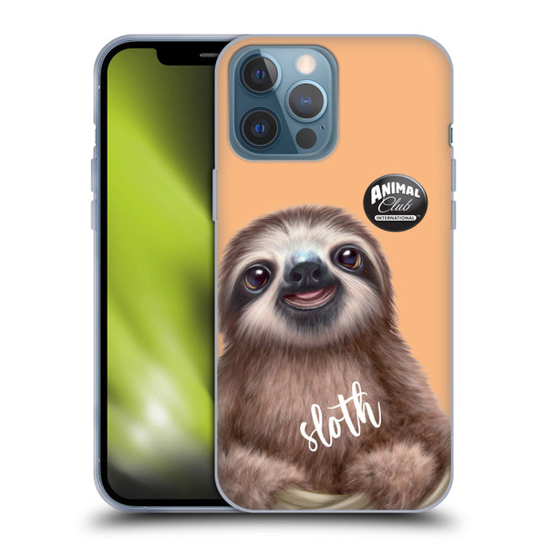 Animal Club International Faces Sloth Soft Gel Case for Apple iPhone 13 Pro Max & MagSafe