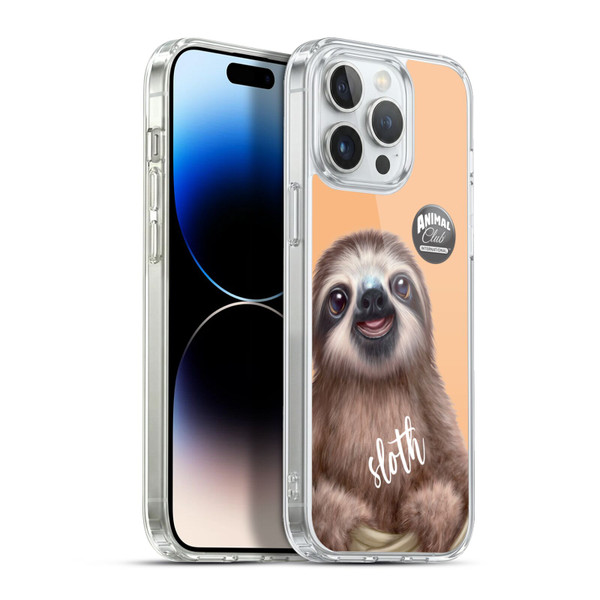 Animal Club International Faces Sloth Soft Gel Case for Apple iPhone 13 Pro Max & MagSafe