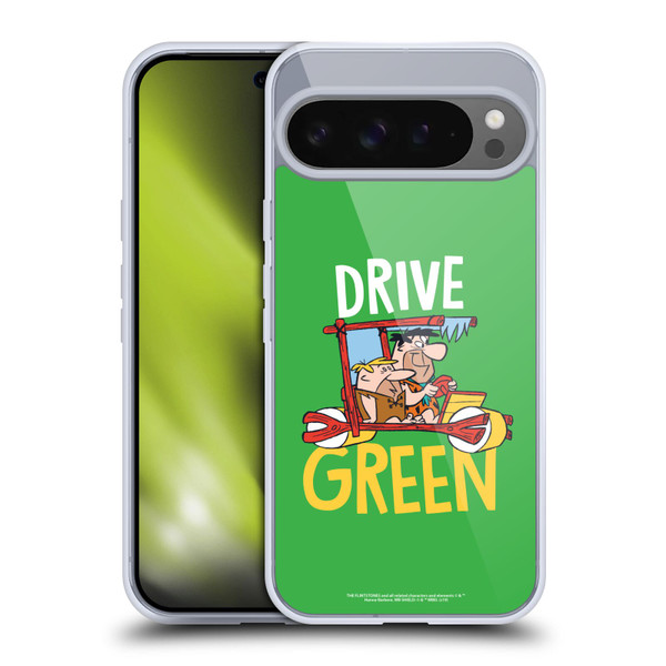 The Flintstones Graphics Drive Green Soft Gel Case for Google Pixel 9 Pro XL