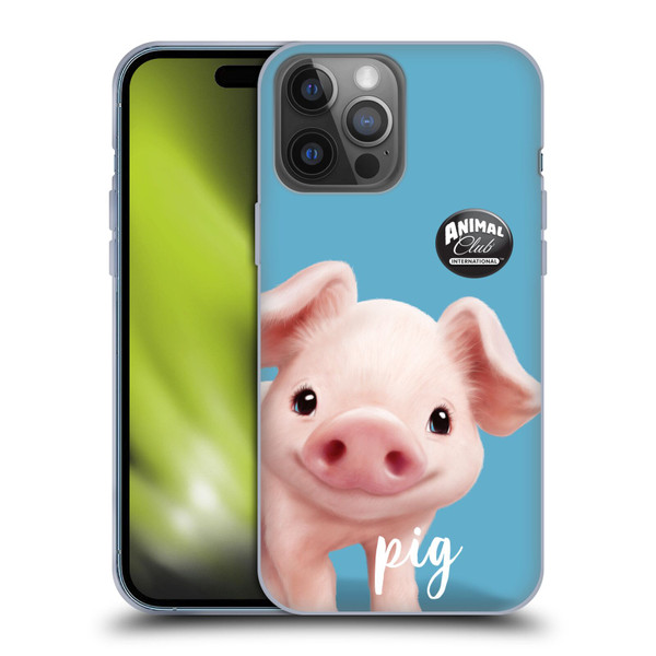 Animal Club International Faces Pig Soft Gel Case for Apple iPhone 14 Pro Max