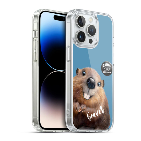 Animal Club International Faces Beaver Soft Gel Case for Apple iPhone 14 Pro & MagSafe