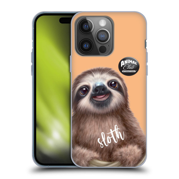 Animal Club International Faces Sloth Soft Gel Case for Apple iPhone 14 Pro
