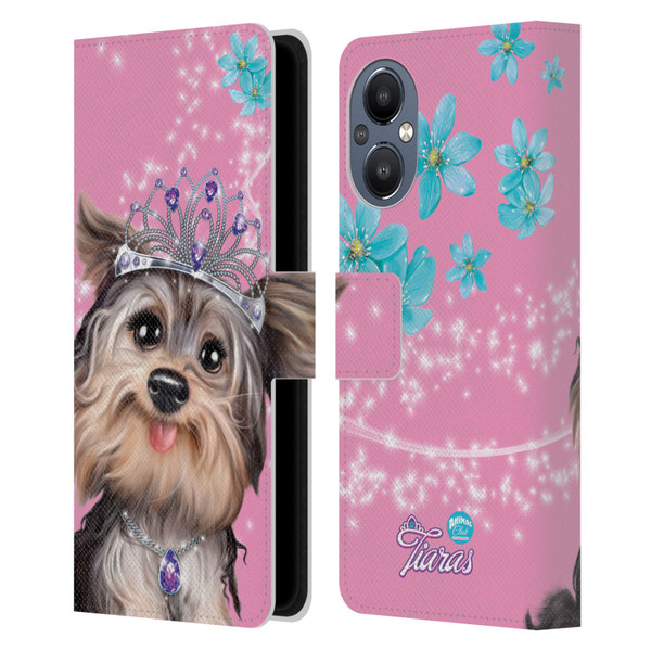 Animal Club International Royal Faces Yorkie Leather Book Wallet Case Cover For OnePlus Nord N20 5G