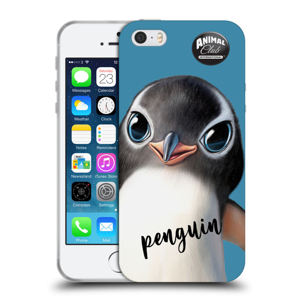Animal Club International Faces Penguin Soft Gel Case for Apple iPhone 5 / 5s / iPhone SE 2016