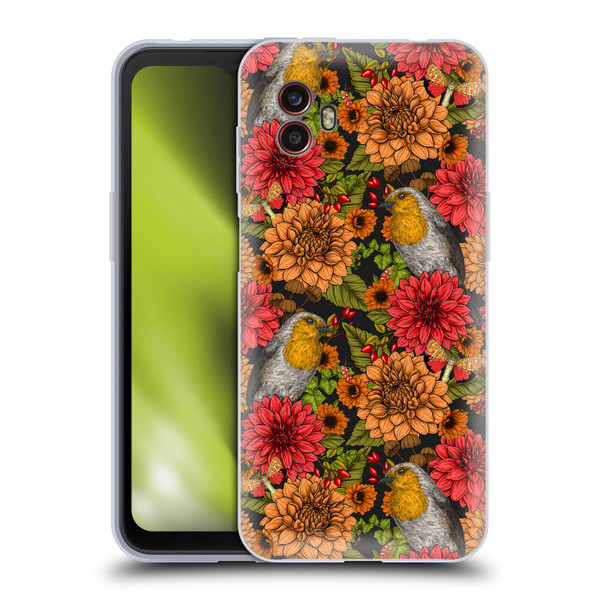 Katerina Kirilova Graphics Robins And Dahlias Soft Gel Case for Samsung Galaxy Xcover6 Pro/Pro2