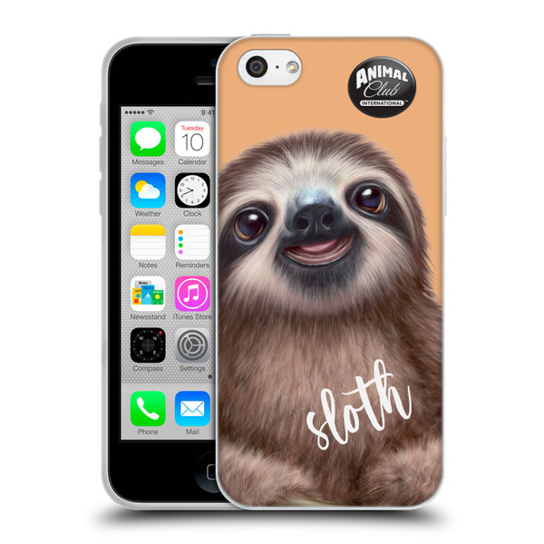 Animal Club International Faces Sloth Soft Gel Case for Apple iPhone 5c