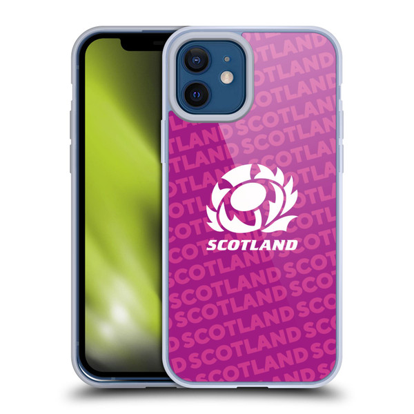 Scotland Rugby Graphics Logo Purple Soft Gel Case for Apple iPhone 12 / iPhone 12 Pro