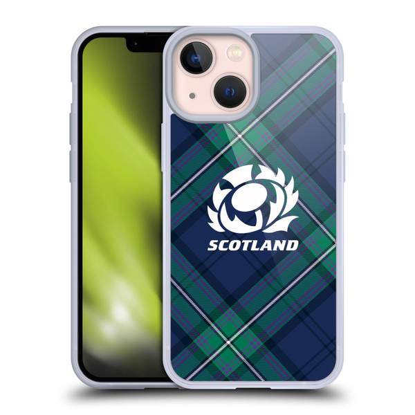 Scotland Rugby Graphics Tartan Oversized Soft Gel Case for Apple iPhone 13 Mini