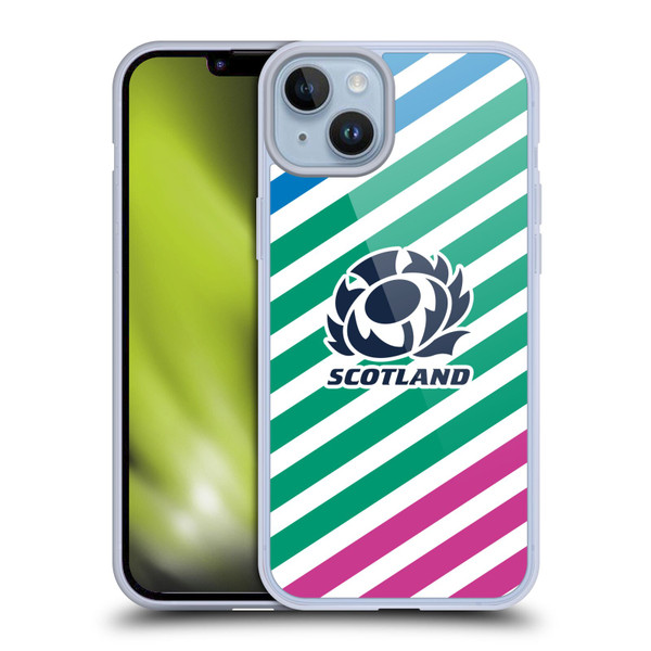 Scotland Rugby Graphics Lines Soft Gel Case for Apple iPhone 14 Plus
