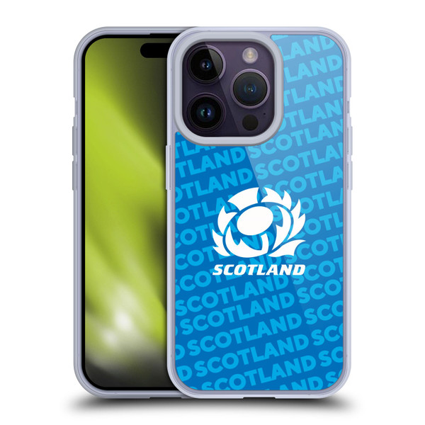 Scotland Rugby Graphics Logo Blue Soft Gel Case for Apple iPhone 14 Pro