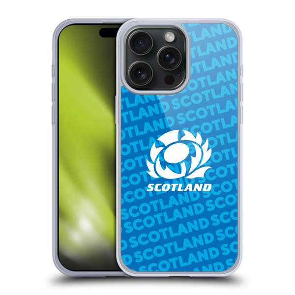 Scotland Rugby Graphics Logo Blue Soft Gel Case for Apple iPhone 15 Pro Max