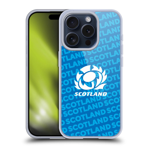 Scotland Rugby Graphics Logo Blue Soft Gel Case for Apple iPhone 15 Pro