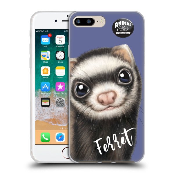 Animal Club International Faces Ferret Soft Gel Case for Apple iPhone 7 Plus / iPhone 8 Plus & MagSafe