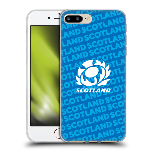 Scotland Rugby Graphics Logo Blue Soft Gel Case for Apple iPhone 7 Plus / iPhone 8 Plus