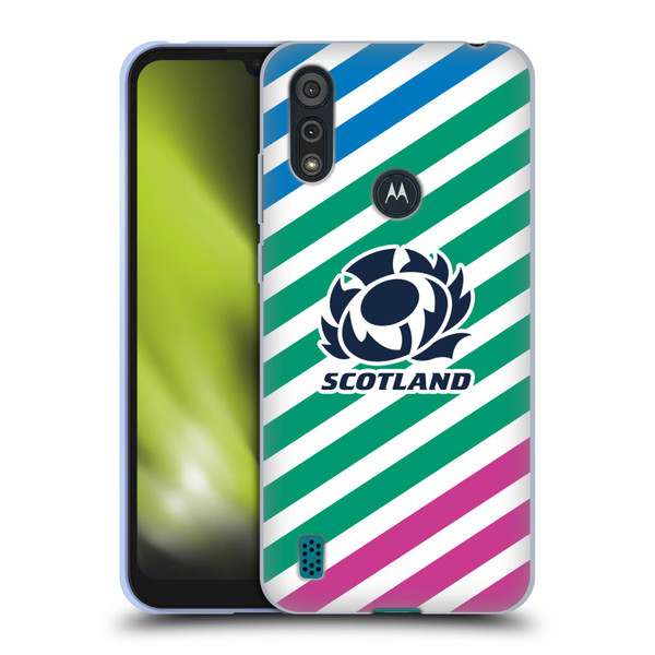 Scotland Rugby Graphics Lines Soft Gel Case for Motorola Moto E6s (2020)