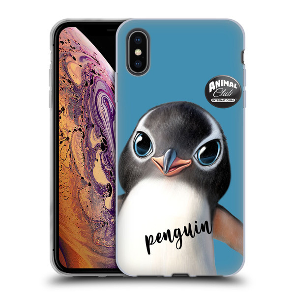 Animal Club International Faces Penguin Soft Gel Case for Apple iPhone XS Max