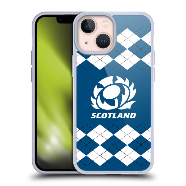 Scotland Rugby Logo 2 Argyle Soft Gel Case for Apple iPhone 13 Mini