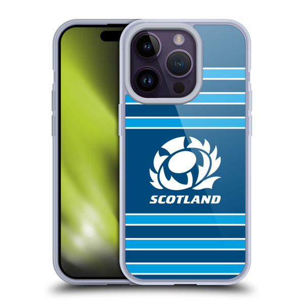 Scotland Rugby Logo 2 Stripes Soft Gel Case for Apple iPhone 14 Pro