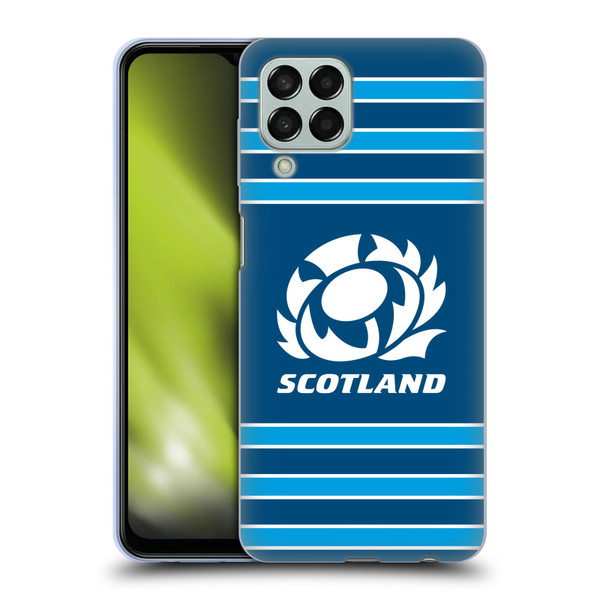 Scotland Rugby Logo 2 Stripes Soft Gel Case for Samsung Galaxy M33 (2022)