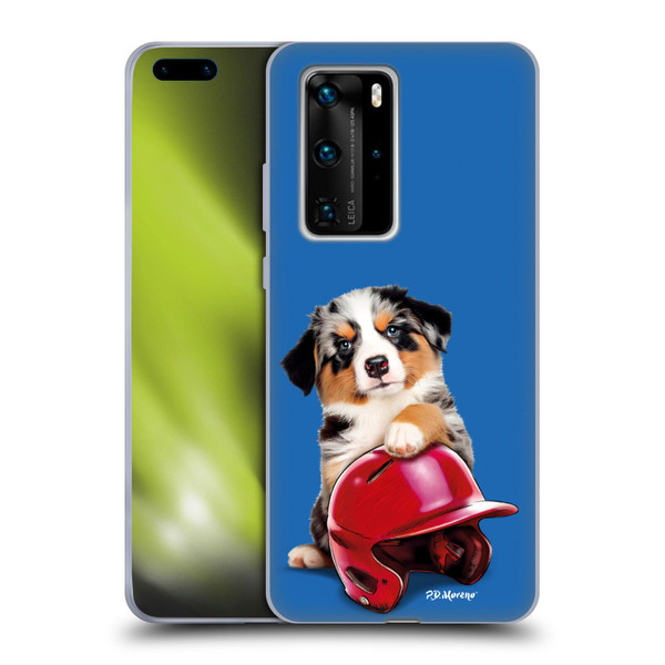 P.D. Moreno Sport Puppies Australian Shepherd Helmet Soft Gel Case for Huawei P40 Pro / P40 Pro Plus 5G
