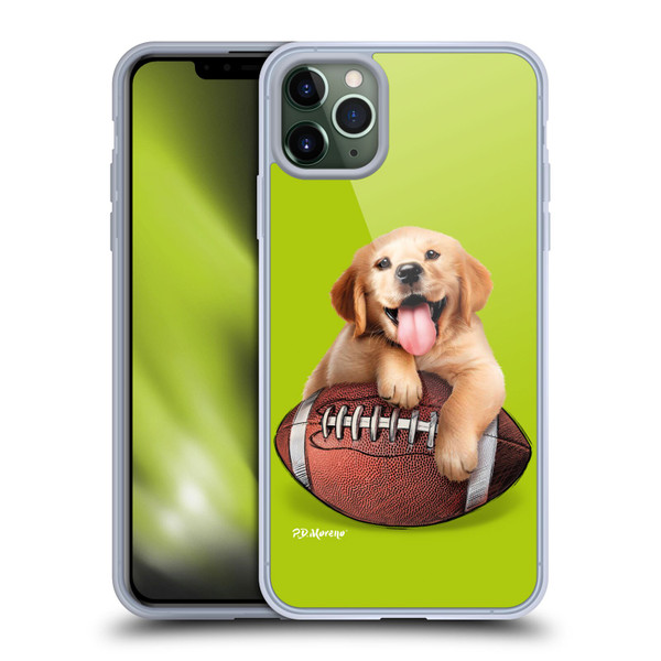 P.D. Moreno Sport Puppies Golden Retriever Football Soft Gel Case for Apple iPhone 11 Pro Max