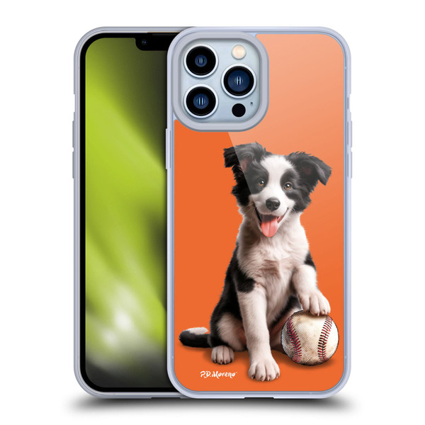 P.D. Moreno Sport Puppies Border Collie Baseball Soft Gel Case for Apple iPhone 13 Pro Max