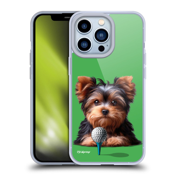 P.D. Moreno Sport Puppies Yorkshire Terrier Golf Soft Gel Case for Apple iPhone 13 Pro