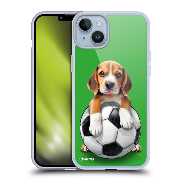 P.D. Moreno Sport Puppies Beagle Soccer Soft Gel Case for Apple iPhone 14 Plus