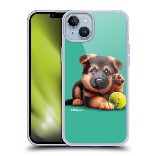 P.D. Moreno Sport Puppies German Shepherd Tennis Soft Gel Case for Apple iPhone 14 Plus