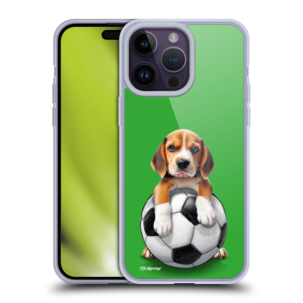 P.D. Moreno Sport Puppies Beagle Soccer Soft Gel Case for Apple iPhone 14 Pro Max