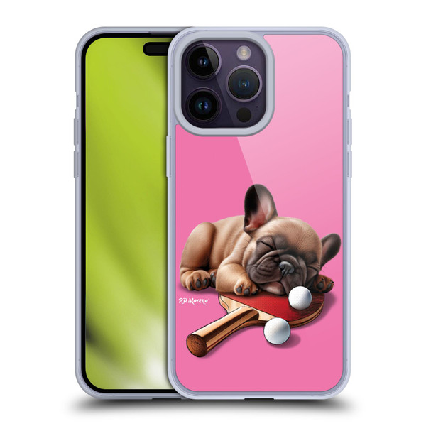 P.D. Moreno Sport Puppies French Bulldog Ping Pong Soft Gel Case for Apple iPhone 14 Pro Max