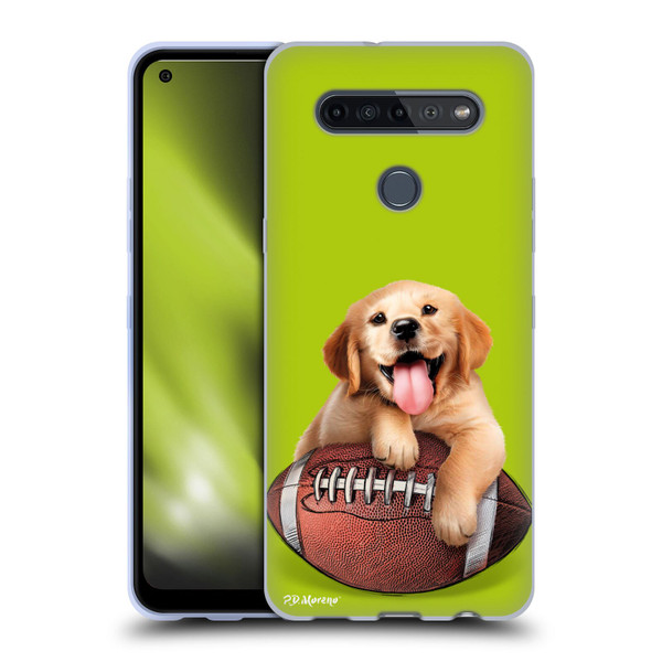 P.D. Moreno Sport Puppies Golden Retriever Football Soft Gel Case for LG K51S