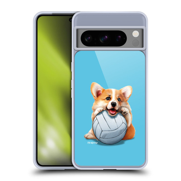 P.D. Moreno Sport Puppies Corgi Volleyball Soft Gel Case for Google Pixel 8 Pro