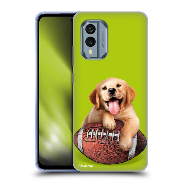 P.D. Moreno Sport Puppies Golden Retriever Football Soft Gel Case for Nokia X30